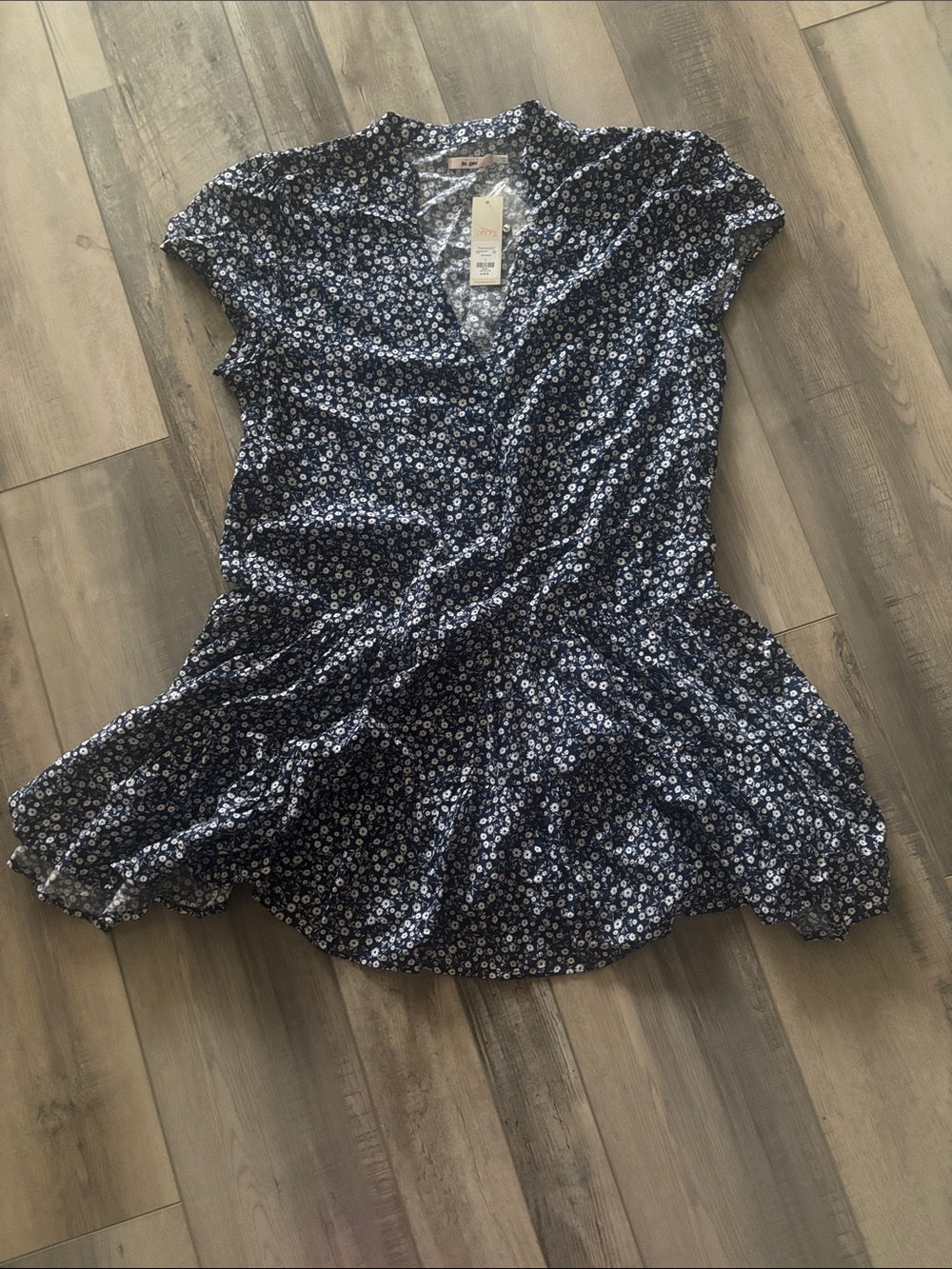 Navy Blue Floral Dress